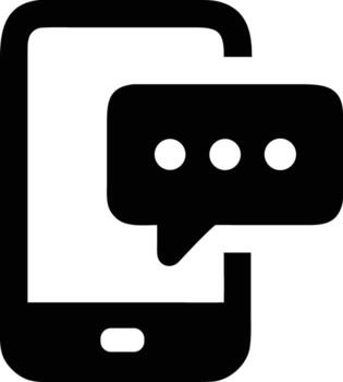 SMS Phone Text Message Flat Icon Mobile Communication Chat Bubble Symbol for Apps, Websites, UI UX, Messaging Design vector