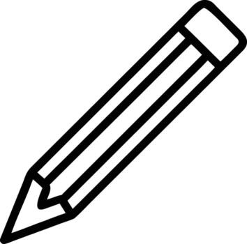 Pencil Write Compose Line Art Icon Minimalist Drawing Editing Symbol for Apps, Websites, UI UX, Creativity, Note Design vector