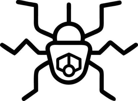 virus error malware línea icono contorno Arte símbolo para la seguridad cibernética amenaza, hackear, datos incumplimiento, digital seguridad diseño vector