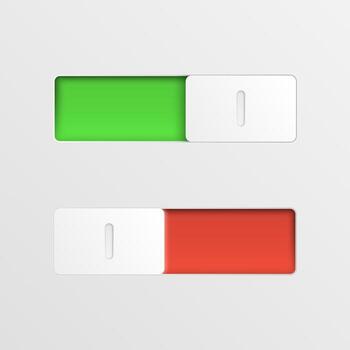Set of On and Off switch buttons. vector