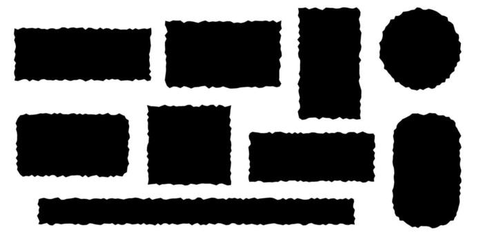 dentado geométrico formas rectángulo y circulo conjunto aislado vector