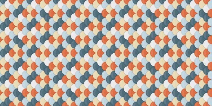 Abstract seamless pattern with overlapping pastelcolored semicircles. A visually appealing design ideal for backgrounds, textiles, or website design. vector