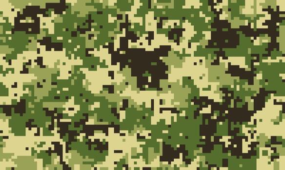 Abstract digital camouflage pattern. Versatile pixelated texture in earthy greens, browns, and beige. vector