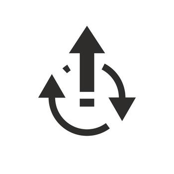 desarrollo ciclo icono, continuo mejora, constante creciente plano ilustración vector