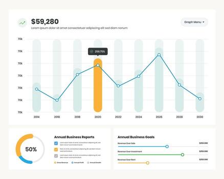 sencillo datos presentación grafico y tablero ui elementos diseño vector