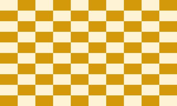 Checkerboard pattern design featuring alternating squares of yellow and off white colors. vector