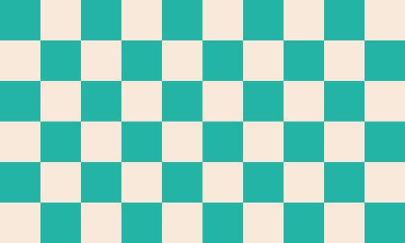 Checkered pattern background with green and off white color. vector