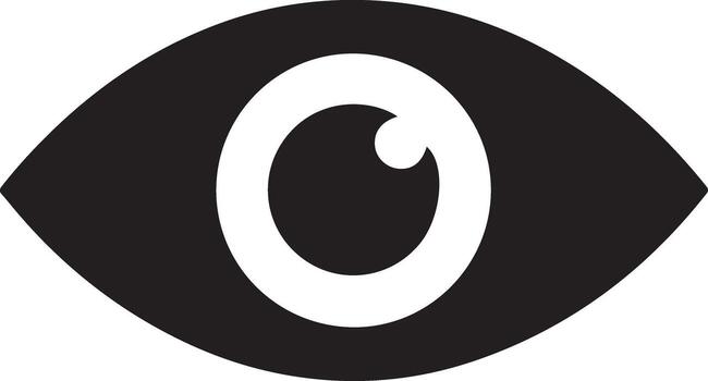 Mysterious Black and White Eye Icon Observing, Watching, and Monitoring with an Air of Intrigue vector