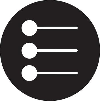 elegante minimalista negro circulo icono representando un sencillo tres elementos lista, Perfecto para sitio web diseño y aplicación interfaces vector