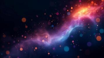 vibrante cósmico nebulosa con brillante partículas en profundo espacio resumen antecedentes para digital Arte video