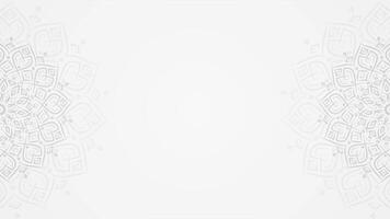 semplice pulito piatto bellissimo bianca mandala orizzontale looping animazione sfondo design con un' delicato e elegante modello video