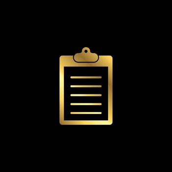 Minimalist Simple Gold Color Simple Clipboard Icon Template vector