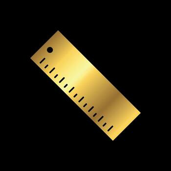 Glyph Style Gold Color Simple Ruler Icon Template vector