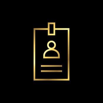 Modern Line Style Gold Color Name Tag Icon Template vector