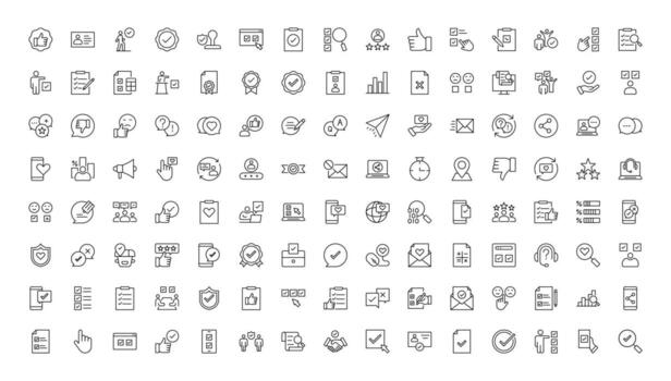 Survey feedback, testimonial, customer line icons. For website marketing design, logo, app, template, ui, etc. vector