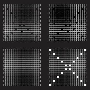 Abstract four line and white shape pattern design vector