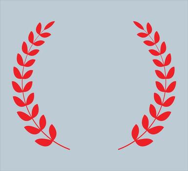 Red color Laurel leaf icon create vector