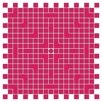 Abstract line and magenta shape pattern design vector