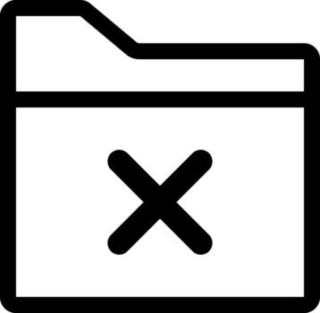 Rejected folder icon isolated on white background . Folder delete icon . illustration vector