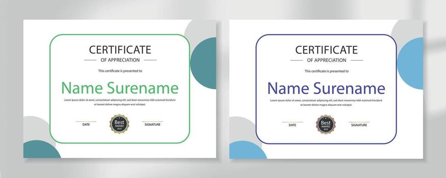 Modern Minimal Certificate of Appreciation Template with Abstract Shapes vector