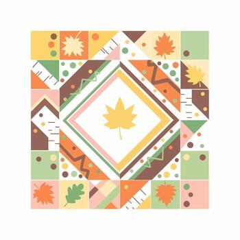 geométrico otoño hoja modelo con calentar terroso tonos y resumen formas vector