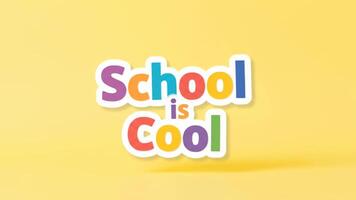 educacional promovendo a mensagem este escola é uma Diversão e noivando Lugar, colocar para alunos video