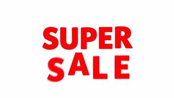 dinâmico animação exibindo diferente versões do 'super oferta' texto gráficos dentro vibrante vermelho video