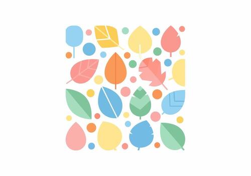 resumen cuadrado composición de varios vistoso hojas y círculos en un plano gráfico estilo vector