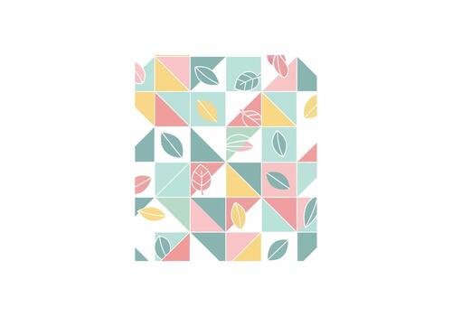 geométrico hoja modelo en pastel colores en cuadrícula y triangulos vector