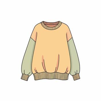 Stylish Color Block Sweater with Ribbed Cuffs and Hem Design vector