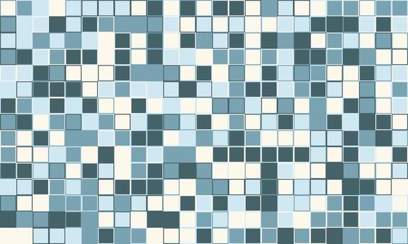 Abstract mosaic of cooltoned squares a dynamic pattern ideal for backgrounds, website design, or textile prints. vector