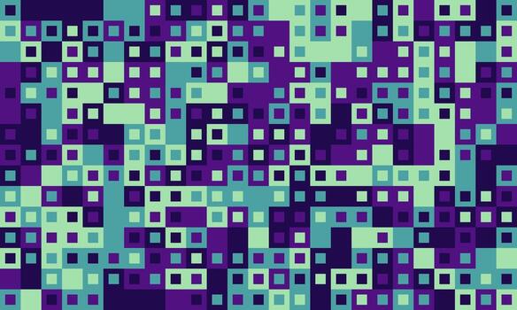 resumen geométrico modelo. sin costura píxel Arte diseño con verde azulado, púrpura, y oscuro cuadrícula. ideal para tecnología, sitio web antecedentes, textiles, o moderno Arte proyectos vector