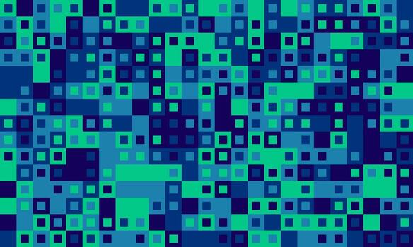 Abstract teal and navy blue pixelated mosaic pattern. Perfect for backgrounds, tech designs, or modern art projects. Represents digital data, technology, or connectivity. vector