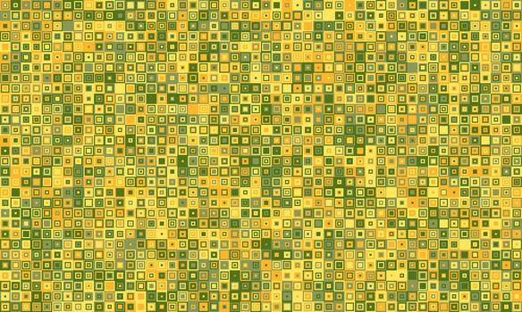 resumen mosaico modelo en calentar oro y verde tonos Perfecto para antecedentes, texturas, o sitio web diseño. representa unidad, complejidad, o datos visualización. vector