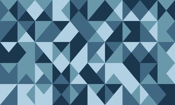 Abstract geometric background featuring a mosaic of triangles in cool blue tones. Perfect for modern designs, presentations, or as a textured overlay. vector