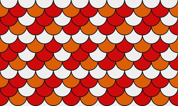 vibrante rojo y naranja pescado escala modelo. Perfecto para antecedentes, texturas, o diseño elementos. esta geométrico diseño evoca sentimientos de energía, calor, y tradición. vector