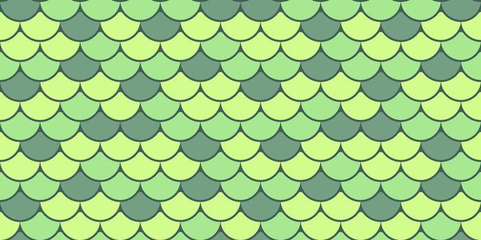 Seamless pattern of overlapping scales in calming green hues. Ideal for backgrounds, textiles, or website design, this image evokes nature and tranquility. vector