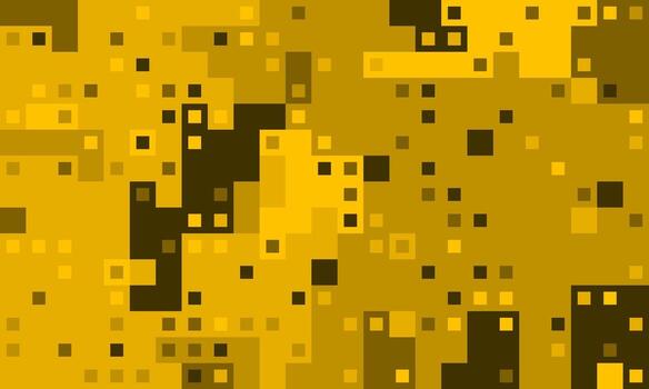 Abstract gold and dark gold pixelated pattern. Modern digital art, perfect for tech, finance, or luxury backgrounds. Suggests data flow, connectivity, or wealth. vector