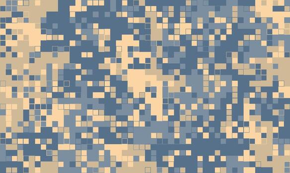 Abstract pixelated camouflage pattern in muted blues and beige. Perfect for backgrounds, textiles, or digital designs needing a modern, textured feel. vector