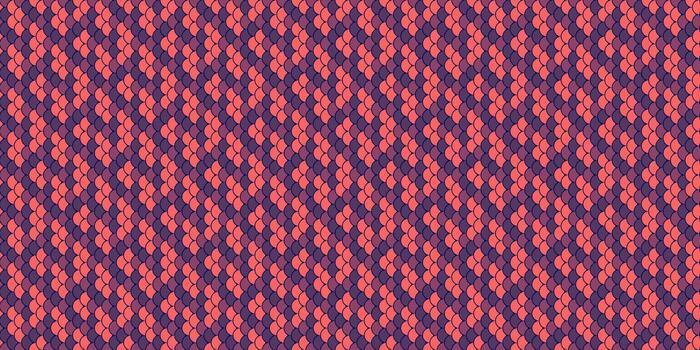 Abstract geometric textile pattern. Vibrant coral and deep purple hues create a dynamic, interwoven design ideal for fashion, web backgrounds, or print projects. vector