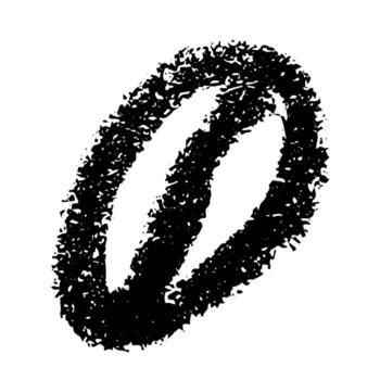 Simple hand drawn coffee bean Drink doodle Single element for print, web, design, decor latte vector