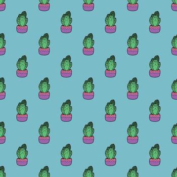 sin costura modelo con cactus garabatear para decorativo imprimir, envase papel, saludo tarjetas y tela gracioso bosquejo vector