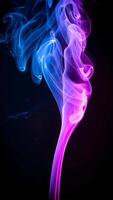 A column of glowing smoke in shades of purplish-blue and pink, rising vertically and slowly dispersing video