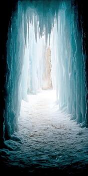 Ice caves in the winter photo