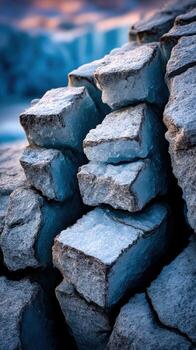 Natural ice block formations photo