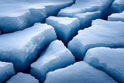 Cracked ice formations in a chilly environment photo