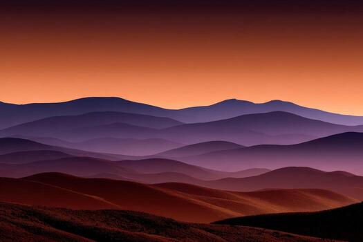 vibrante crepúsculo terminado laminación montaña rangos foto