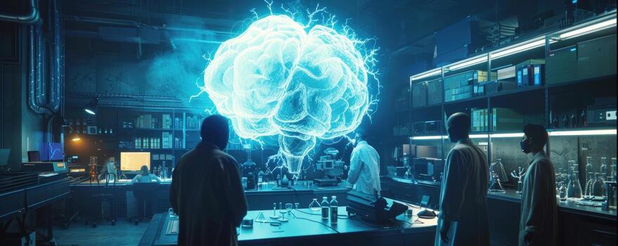 Lab Scientists Observe Glowing Brain Hologram photo