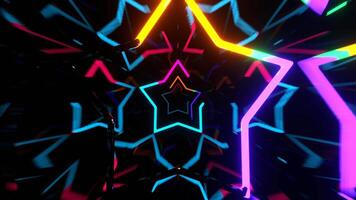 multicolore attivo lampeggiante astratto neon tunnel sfondo vj ciclo continuo nel 4k video
