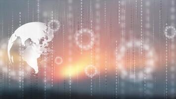 tecnologia movimento Projeto com globo e binário código video